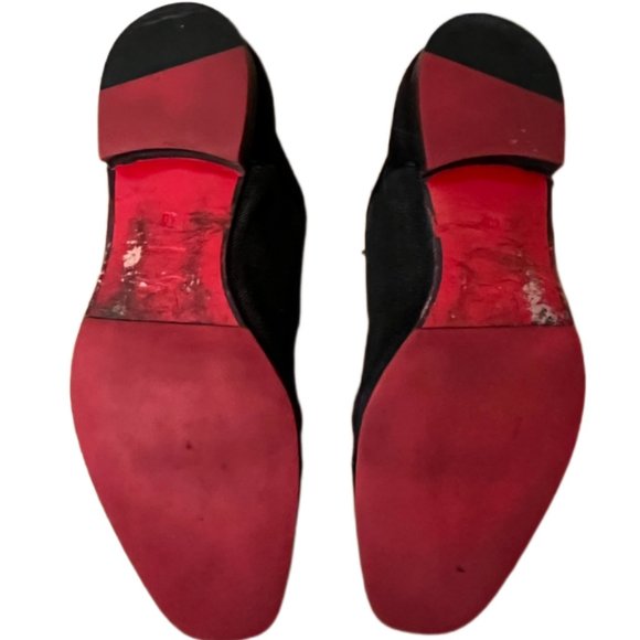 Men's Christian Louboutin Black Leather And Suede Greggo Oxfords. Size 40/7 - Picture 13 of 15